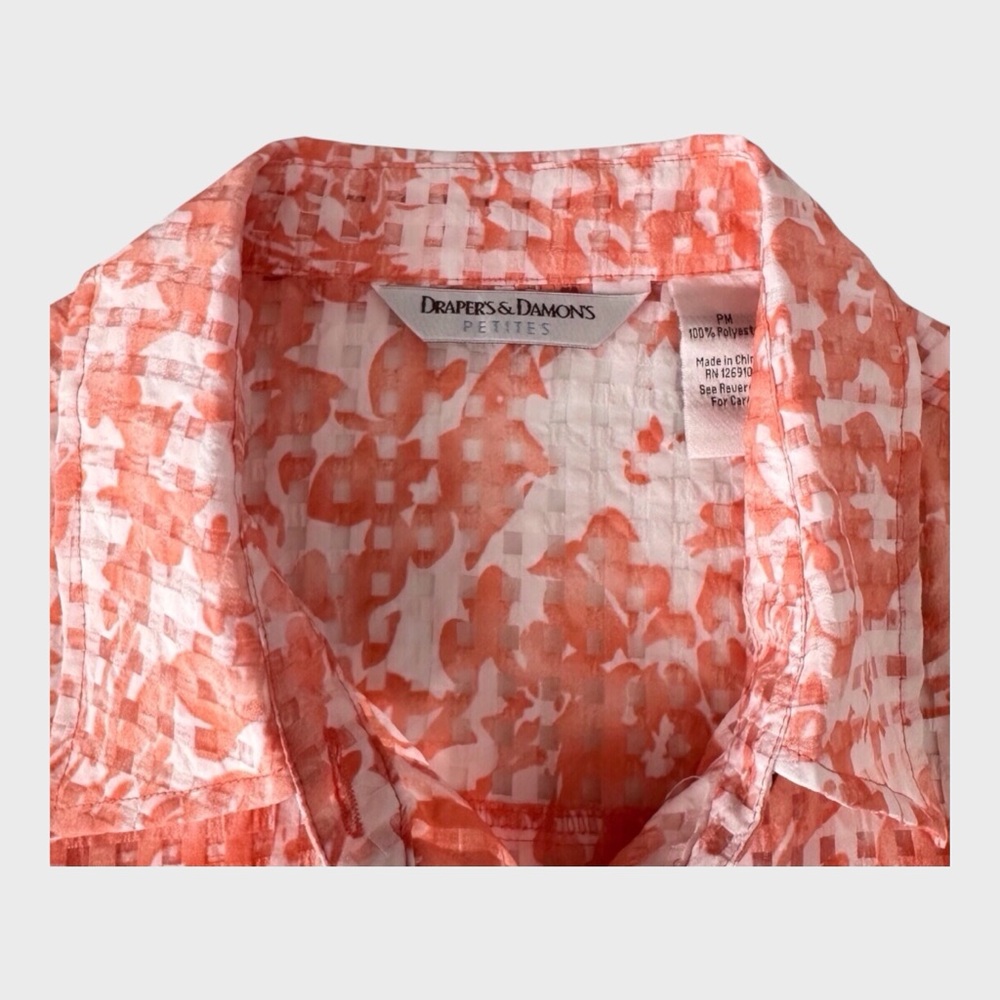 Draper’s & Damon’s‎ Petites Sheer Floral Button Shirt - Picture 6 of 7